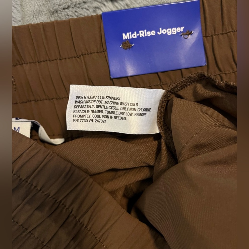 Joy Lab Womens Medium Joggers Extra Long Brown Cargo Drawstring Stretch Pockets - Picture 7 of 7